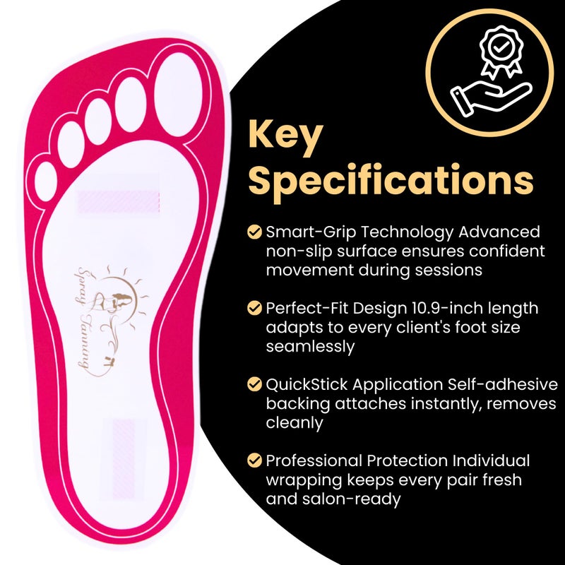HeeStar 25Pairs(50Feets) Disposable Stick Spray Tanning Feet Pads Perfect for preventing spray tan solution,Deluxe & Hygienic Spray Tan Feet Pads-Ideal for Salons and Spas or Home,Easy to Apply - Image 4