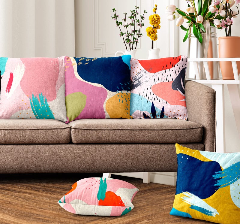 Ultimate Trends Polyester Digital Modern Printed Cushion Cover 12x12 Set of 5, Multi Color (UTCC-1083_ 12) - Image 1