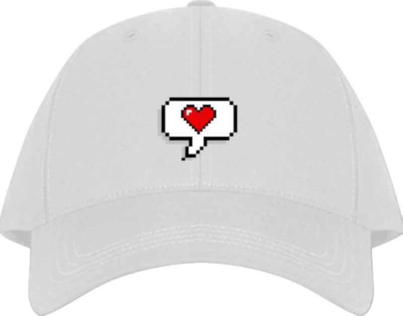 Pixel Art Plain unisex baseball cap White