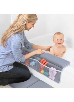 Bumble & Bird Deong Comfortable Baby Bath Kneeler And Elbow Rest Pad Set – 1.5 Inch Thick Bathtub Kneeling Pad With Toy Organizer Pockets, Quick Drying, Foldable, Non - Slip For Baby And Toddler Bathing  - Image 4