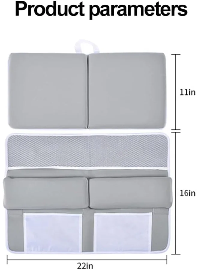 Bumble & Bird Deong Comfortable Baby Bath Kneeler And Elbow Rest Pad Set – 1.5 Inch Thick Bathtub Kneeling Pad With Toy Organizer Pockets, Quick Drying, Foldable, Non - Slip For Baby And Toddler Bathing