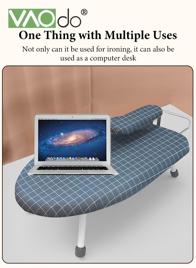 فاو دو لوح كيّ طاولة مع لوح كيّ، لوح كيّ صغير مع غطاء قابل للإزالة مقاوم للحرارة وغطاء قطني 100%، لوح كيّ صغير مع طبقة قطنية بإبرة سميكة 7 مم للمنزل، غرف الغسيل، المساكن، الاستخدام أثناء السفر - Image 4