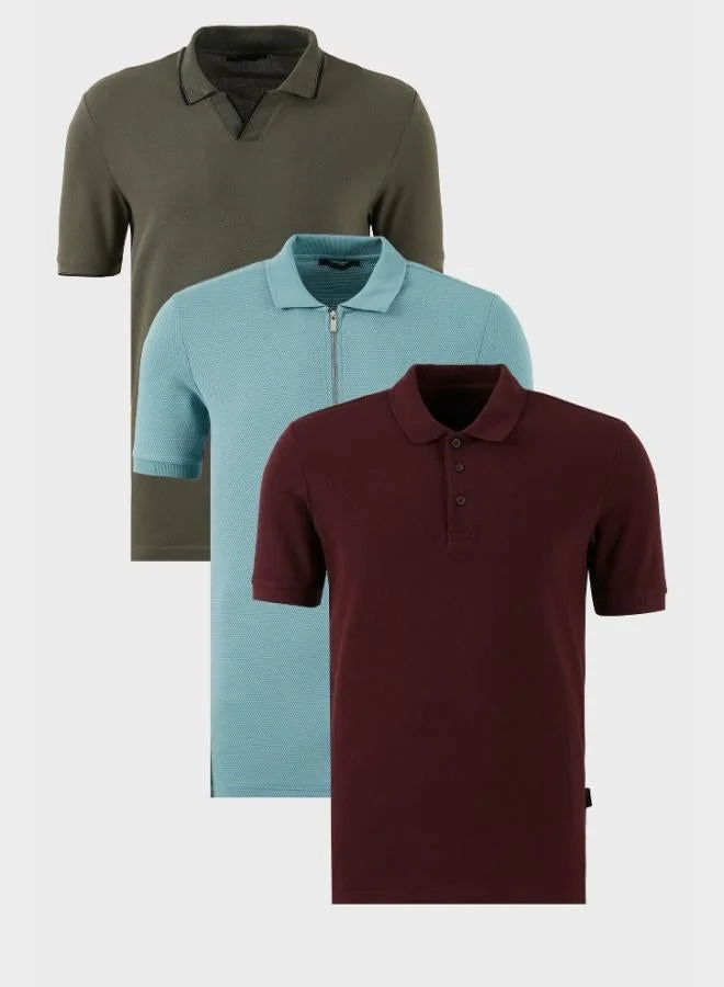 بوراتي تيشيرت بولو قطن رجالي من بوراتي عبوة من  قطع