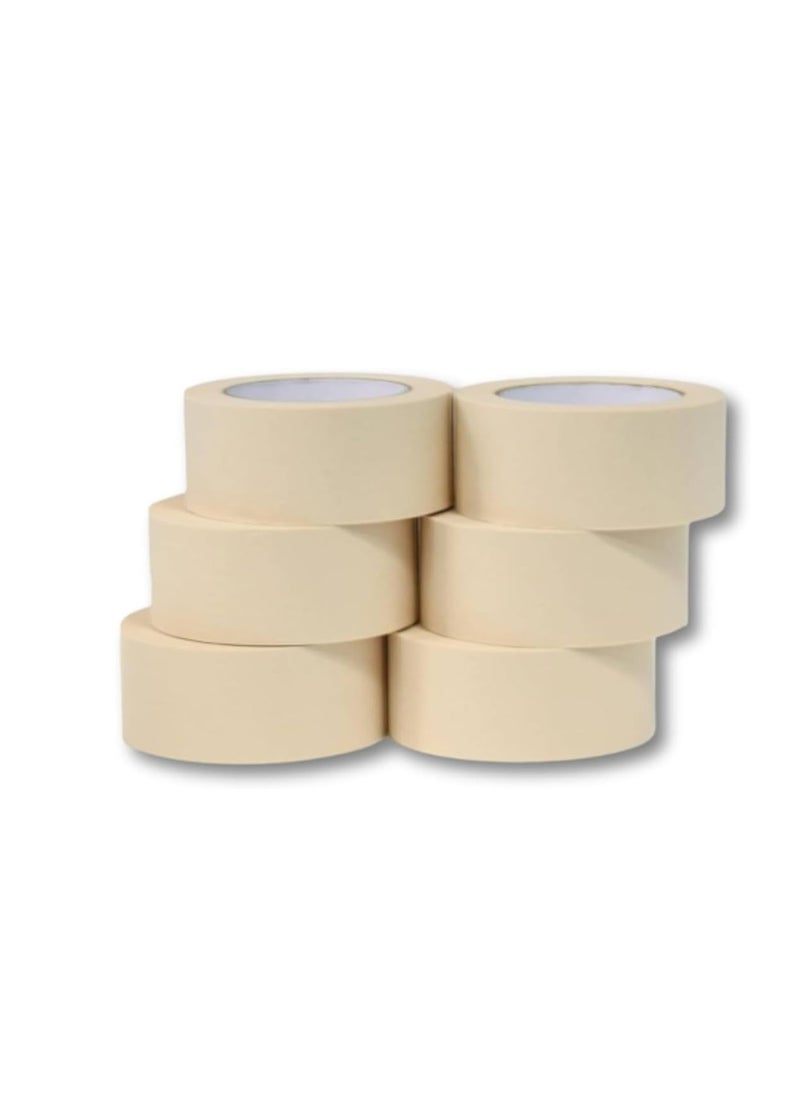 Libra Libra Heavy Duty Masking Tape (Ivory,2in x 30 Yard) Pack of 6  - Image 1