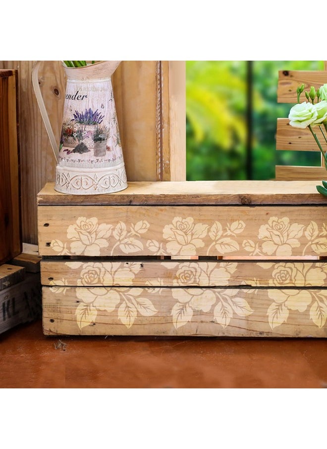 G GSS Designs Gss Designs Bloom Rose Stencils For Painting Wood Canvas Paper Fabric Walls Furniture Reusable Flower Stencils Floral Paint Stencils Set For Home Decor 12X12 Inch  - Image 4