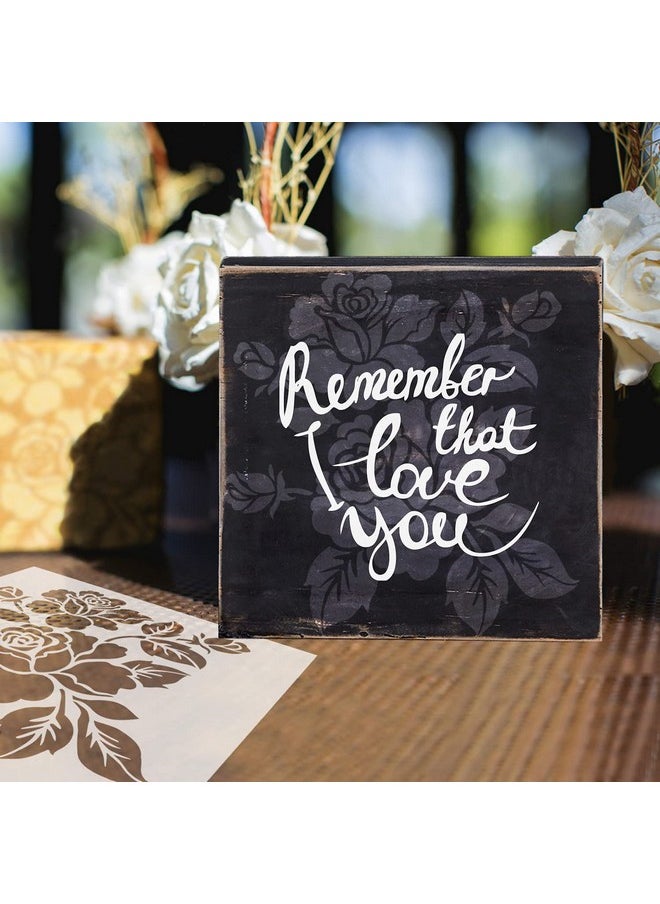G GSS Designs Gss Designs Bloom Rose Stencils For Painting Wood Canvas Paper Fabric Walls Furniture Reusable Flower Stencils Floral Paint Stencils Set For Home Decor 12X12 Inch  - Image 3