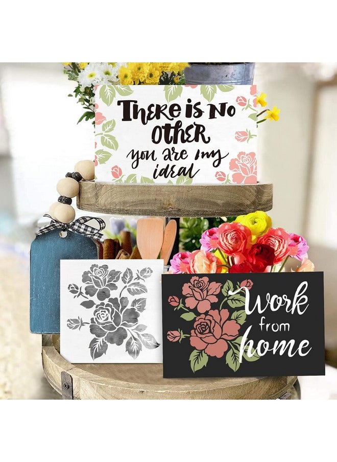 G GSS Designs Gss Designs Bloom Rose Stencils For Painting Wood Canvas Paper Fabric Walls Furniture Reusable Flower Stencils Floral Paint Stencils Set For Home Decor 12X12 Inch  - Image 5