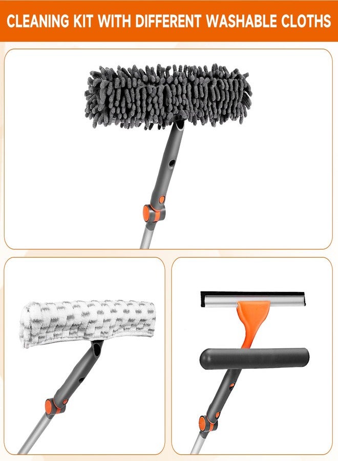 Chabatree Window Squeegee Cleaner Set 2-in-1 Window Cleaning Tool with Extendable Pole, Window Cleaning kit with Bendable Head for Indoor & Outdoor Glass for Car Indoor Outdoor High Windows（Kit2.0） - Image 2