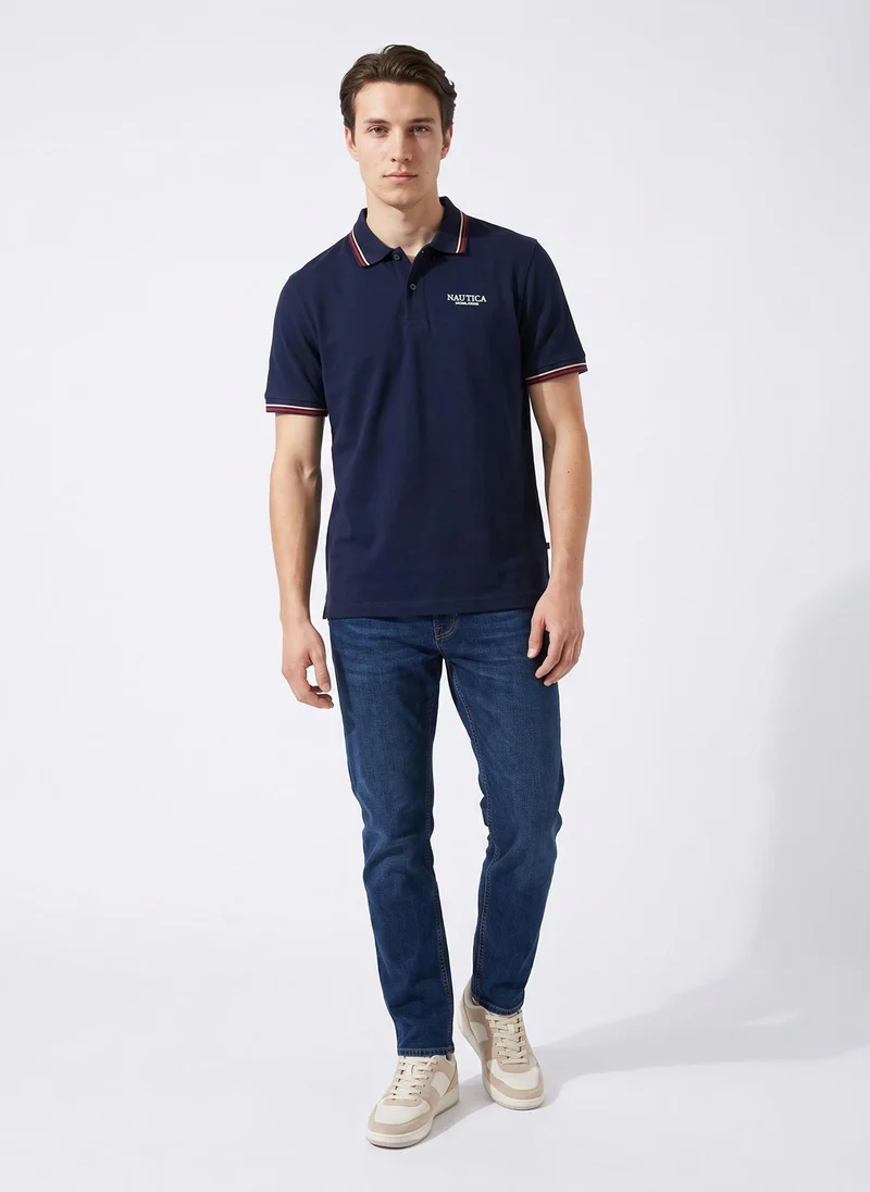 Nautica  Men's Polo Regular Fit Short Sleeve Premium Essentials Cotton Polo - Navy for Men | Best Price UAE