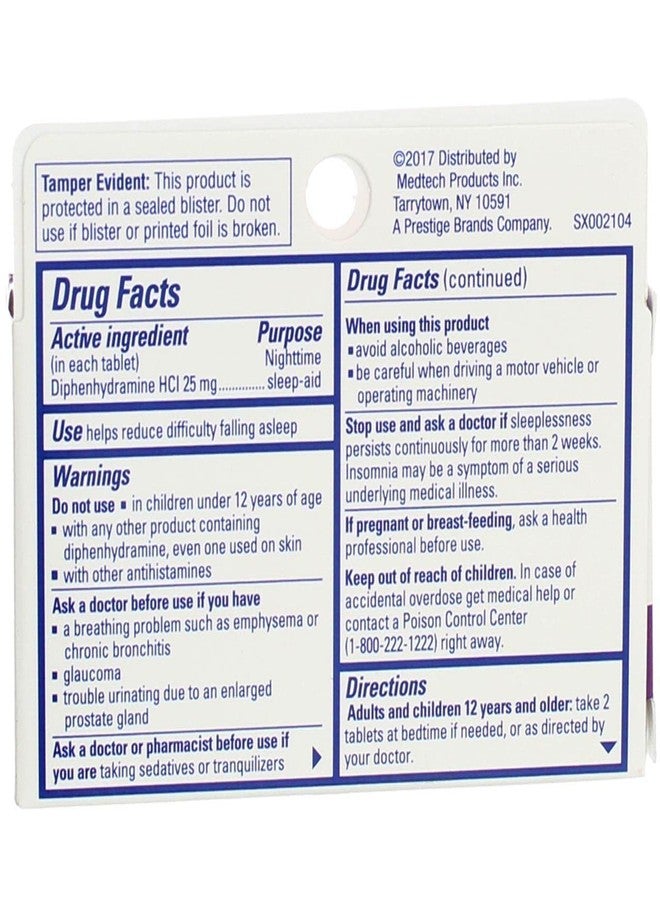 Sominex Nighttime Sleep-Aid with Diphenhydramine HCl 25 mg, Original Formula, 16 Tablets, (Pack of 1) - Image 2