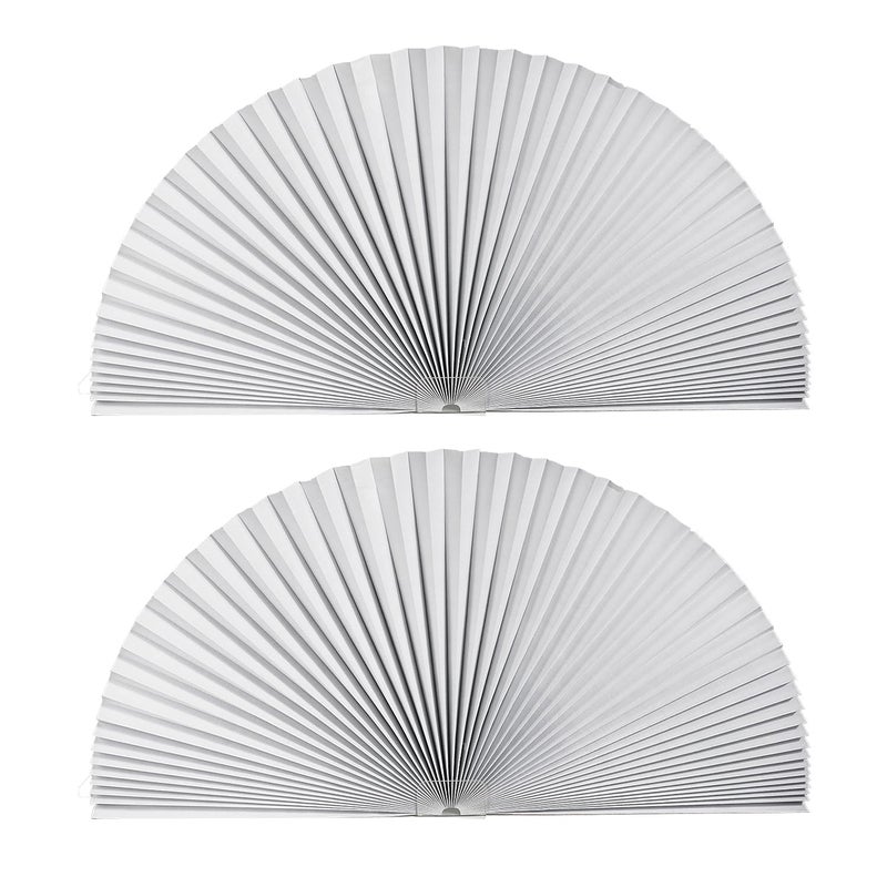 Touri Arch Window Light Fully Blocking Pleated Shade Blinds for semiCircle Arch Window 2PCS Arch Light Filtering Pleated Fabric Shade Easy to Cut and Install 72 x 36 White