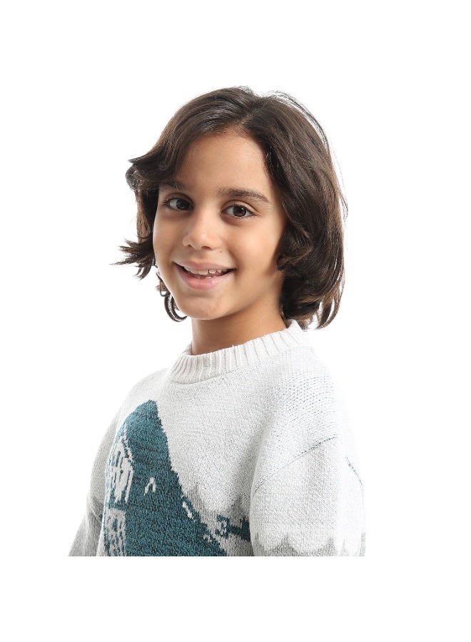 سيزار بلوفر صوف اولادي بتصميم صورة دولفين - Image 3