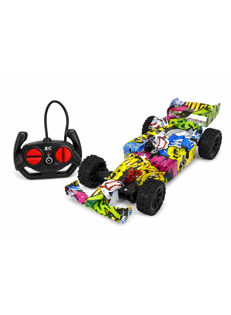Remote control racing car for kids - Fast racing car with wired remote control - Multi-colored