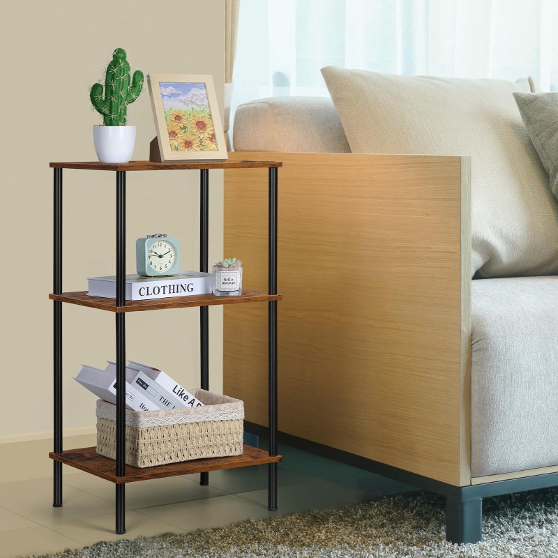 ETELI Tall End Table 3 Tier Side Table with Storage Small Nightstand for Small Spaces Living Room Bedroom 3 Tier Slim Table for Office - Image 2