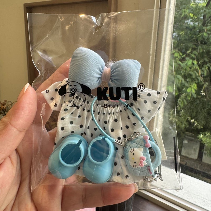 Doll Accessories Set with Bowknot Polka Dot Dress, Shoes and Bag - Image 3