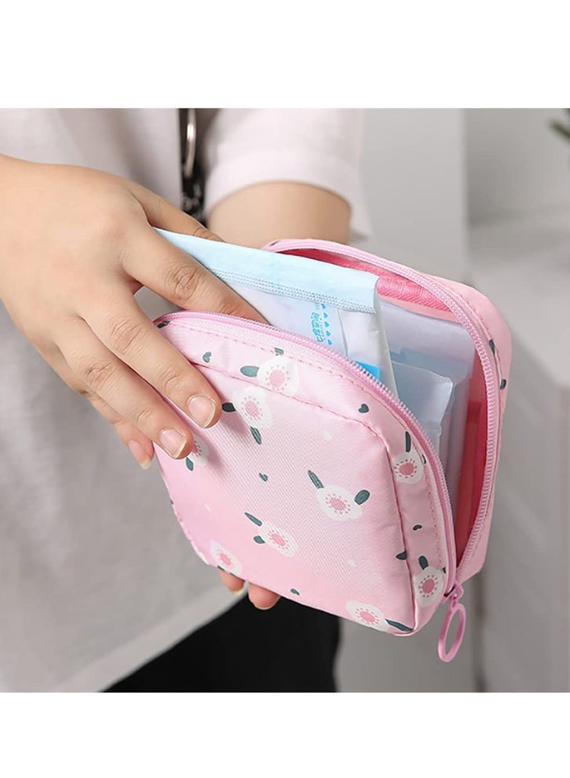 Excefore Sanitary Napkin Storage Bag, Zipper Menstrual Pad Bag Portable Tampons Holder for Purse First Period Kit Teen Girls Store Pads Women(4Pcs)  - Image 5