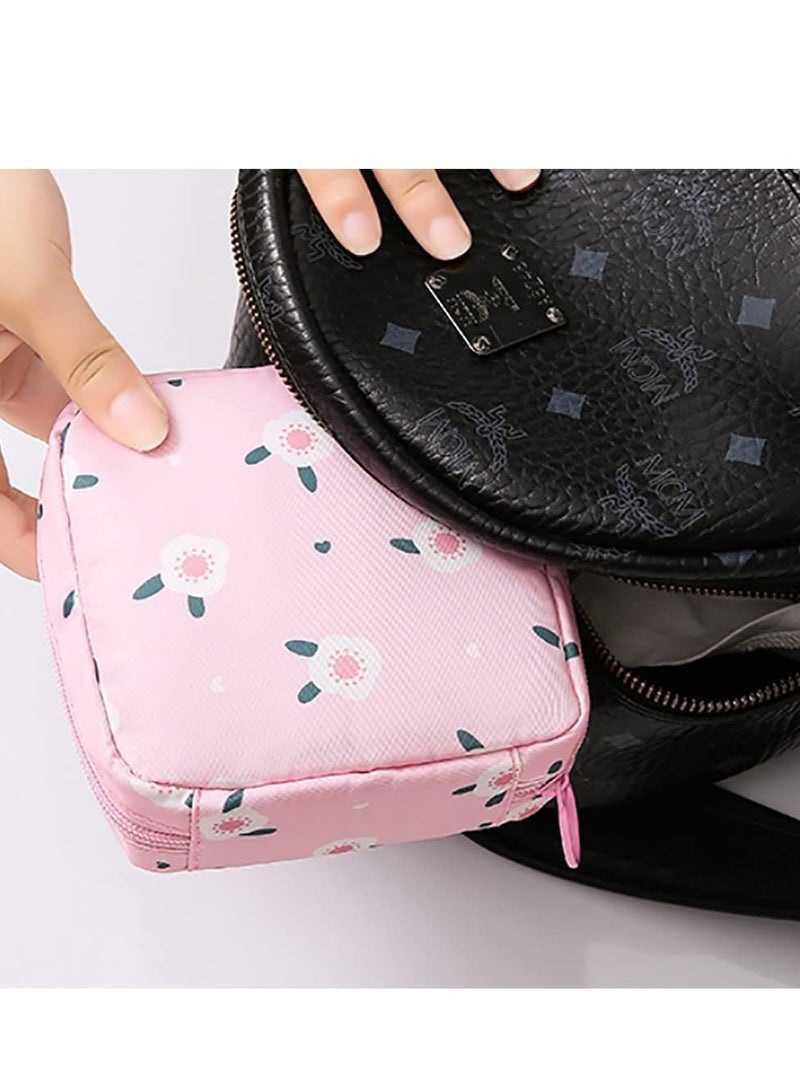Excefore Sanitary Napkin Storage Bag, Zipper Menstrual Pad Bag Portable Tampons Holder for Purse First Period Kit Teen Girls Store Pads Women(4Pcs)  - Image 3
