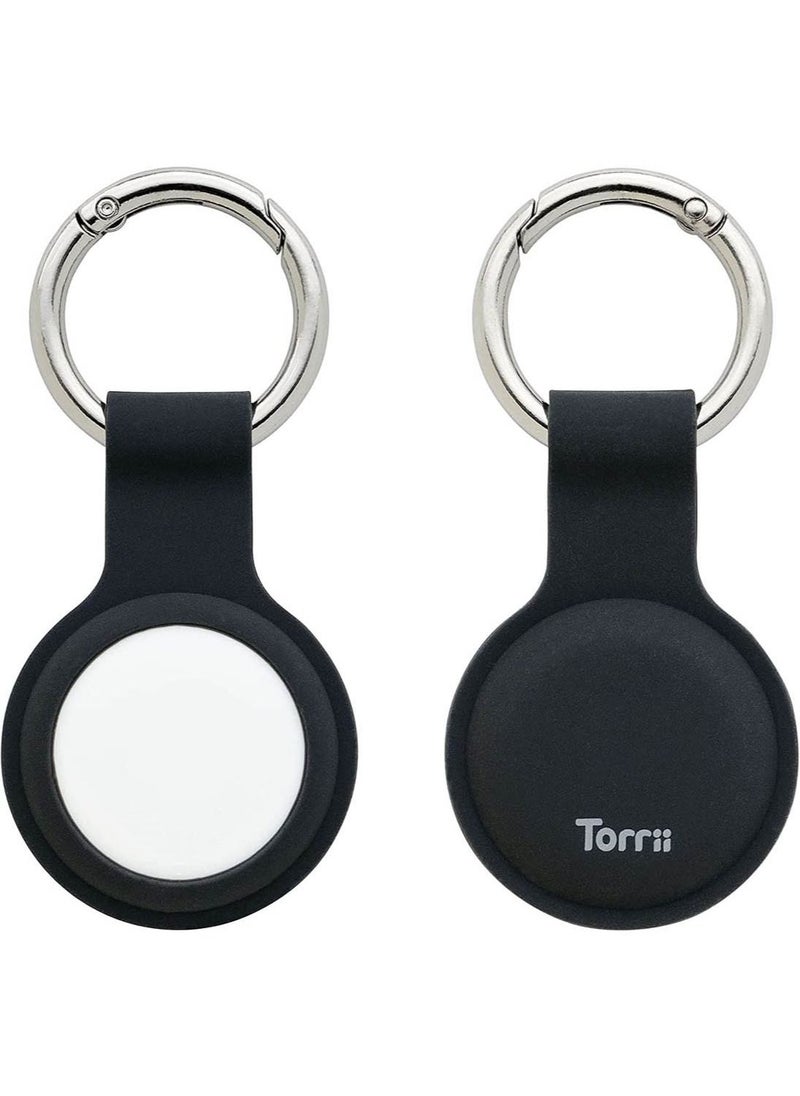 Torrii Bon Jelly Case Cover for AirTag Keychain Ring Holder - Black  - Image 1