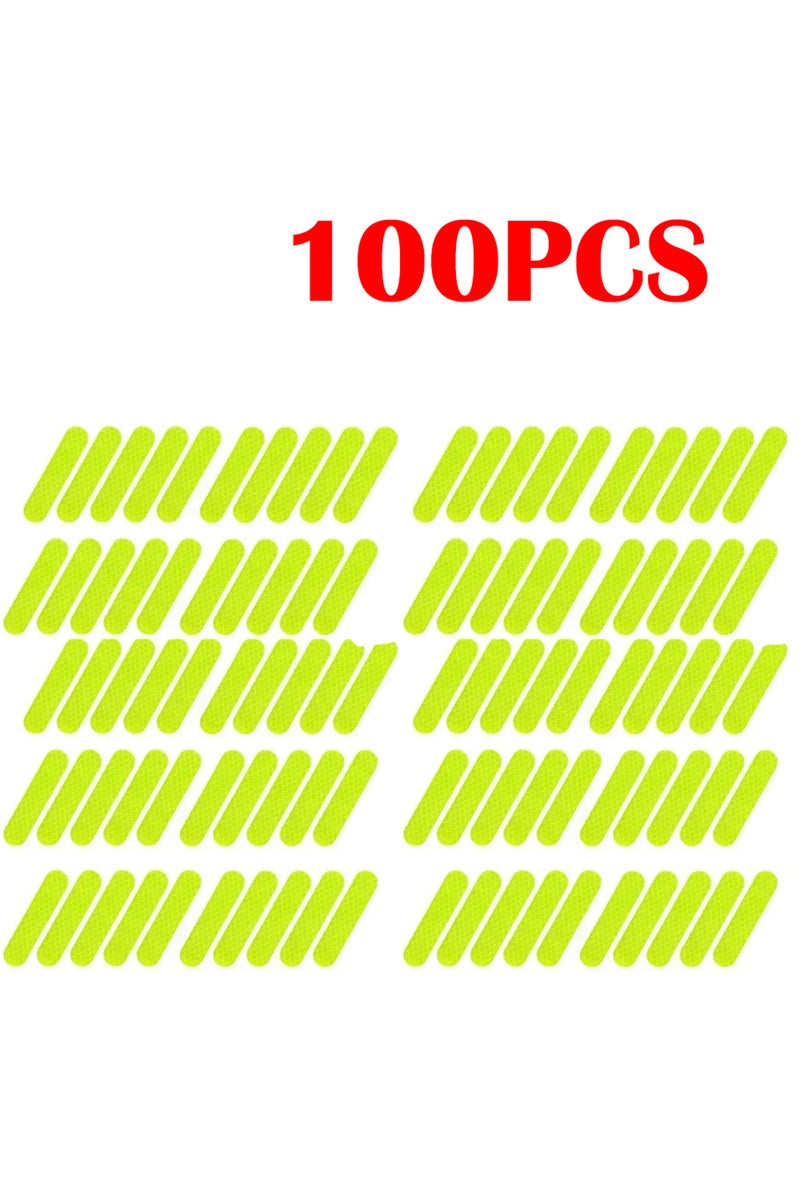 إيروريكس 100 قطعة من ملصقات التحذير العاكسة لخوذات الدراجات النارية باللون الأخضر، مقاومة للماء وعالية الوضوح