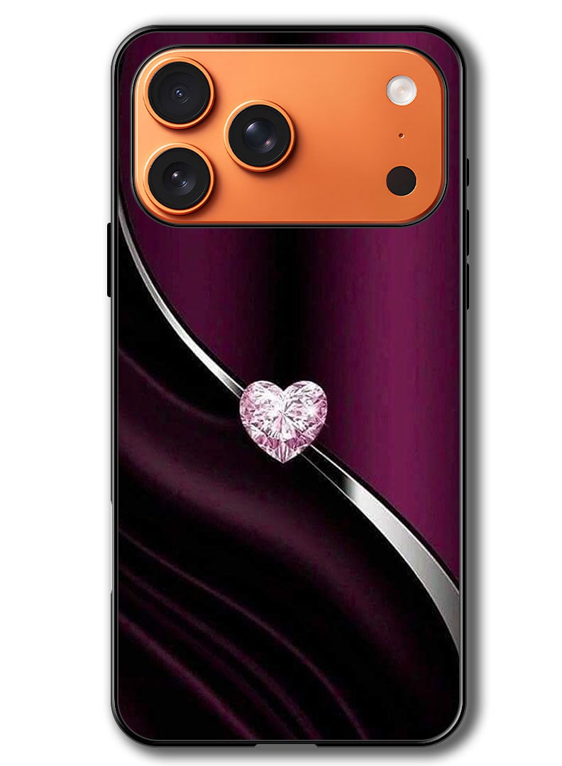 Theodor Case Compatible with Apple iPhone 17 Pro Max 6.9 Inch Protection Shockproof Bumper Cover Diamond Heart - Image 1