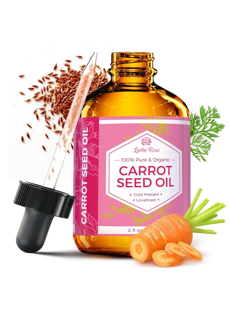 Leven Rose Carrot Seed Oil by Leven Rose 100 Pure Unrefined Cold Pressed Moisturizer for Hair Skin and Nails 2 oz 