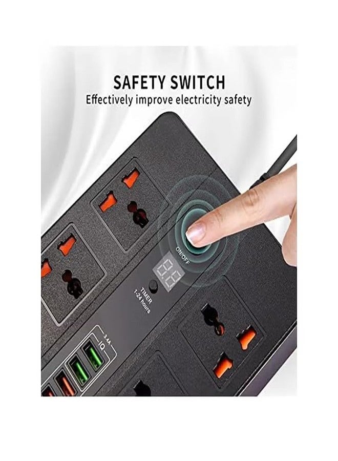 ULHYC Universal Outlet USB C PD Quick Charging Socket with Timing Function Power Strips Extension Lead Outlets for Home Office - Image 3