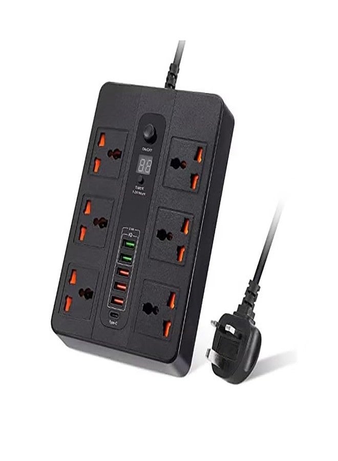 ULHYC Universal Outlet USB C PD Quick Charging Socket with Timing Function Power Strips Extension Lead Outlets for Home Office - Image 2