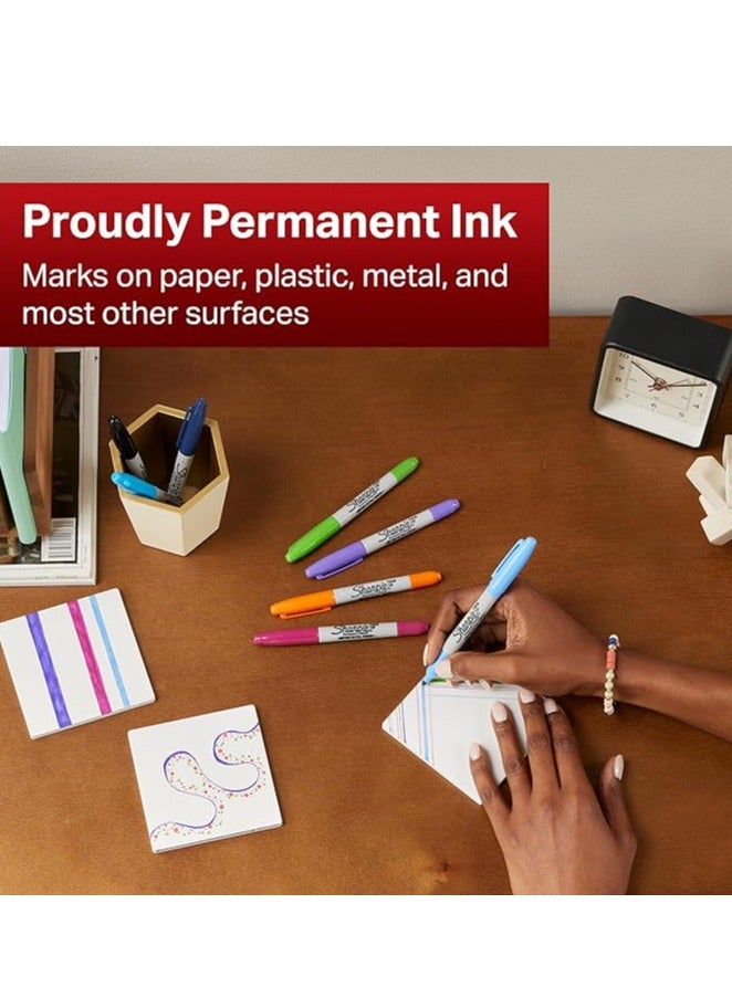 شاربي قلم تحديد دائم ذو طرفين رفيع وفائق الدقة باللون الأسود - Image 4