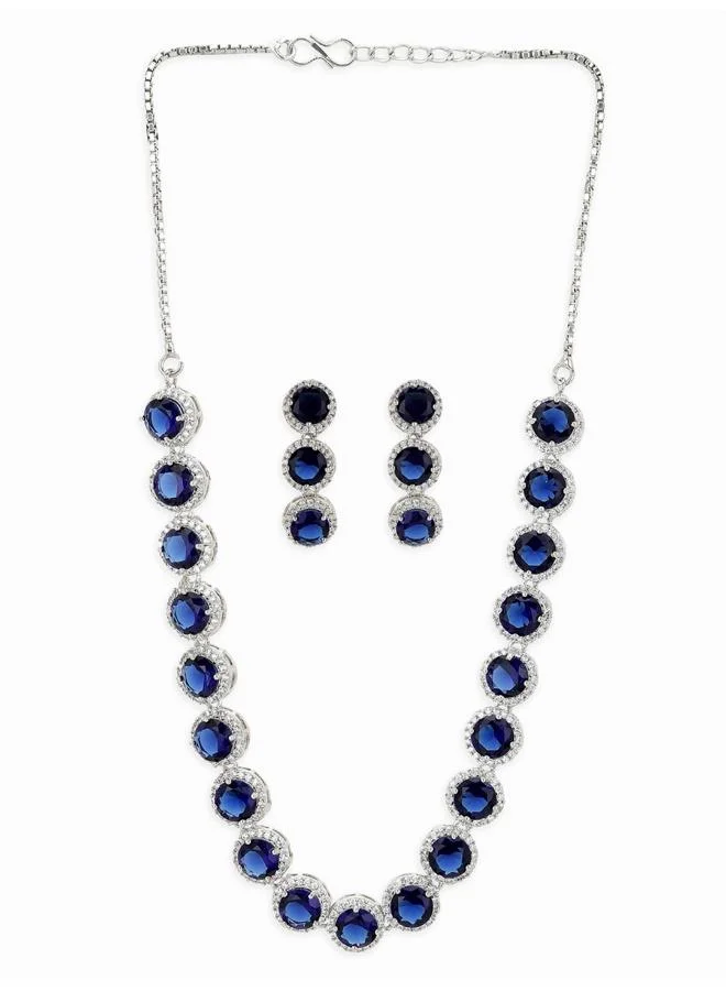 Voylla Sparkling Elegance Victorian Style CZ Jewellery Set