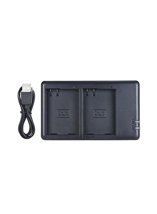 NIBEMINENT 2-Channel Micro USB Camera Battery Charger For Nikon EN-EL14 Black  - Image 1