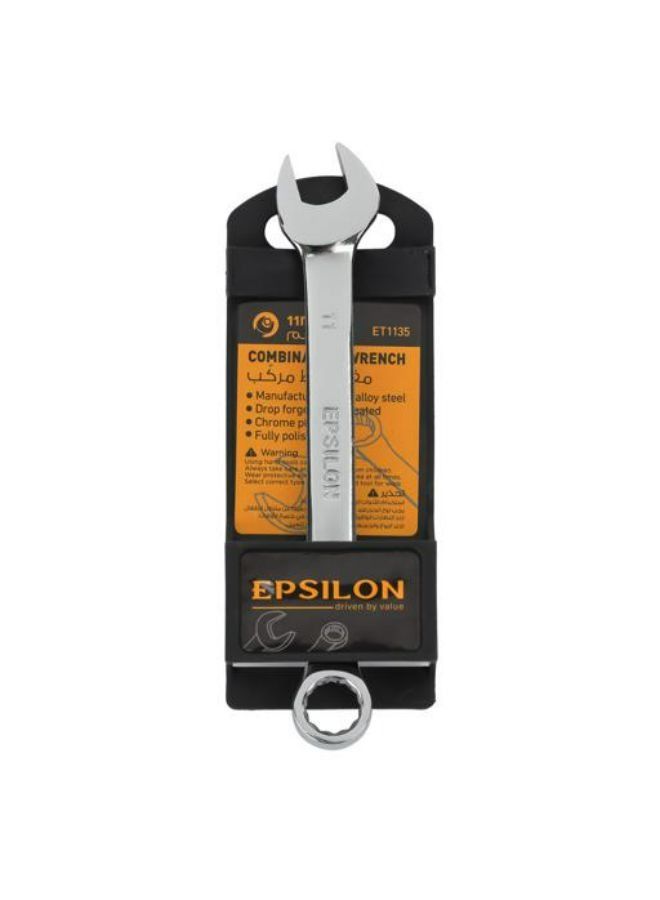 إبسلون ايبسيلون 11 ملم مفتاح مشترك - ET1135 | صلب مطروق ، مصقول بالكامل ، مقوي ومقاوم ، متين للغاية ، مثالي لتصلب وتفكيك الصواميل | فضة - Image 1