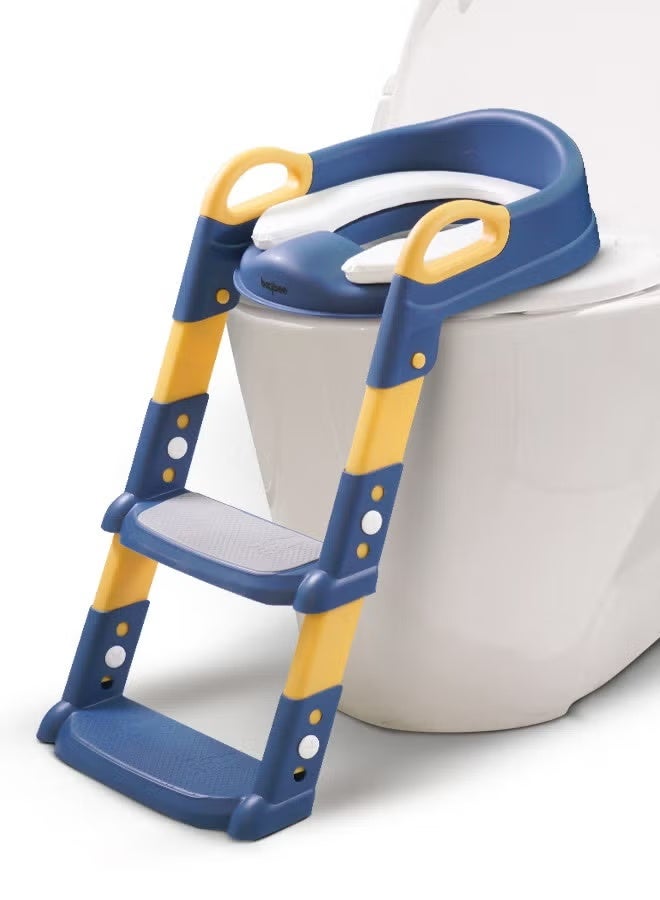 ميجا مقعد تدريب على استخدام المرحاض للأطفال مع مسند للذراعين، مقعد متدرج قابل للطي، سجادة ناعمة مريحة، 6 سرعات قابلة للتعديل للأولاد والبنات، تنمية القدرة على استخدام المرحاض بشكل مستقل - Image 1