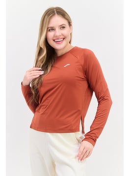 Brooks Women Sportswear Fit Long Sleeve Training Top, Rust Brown  - Image 1