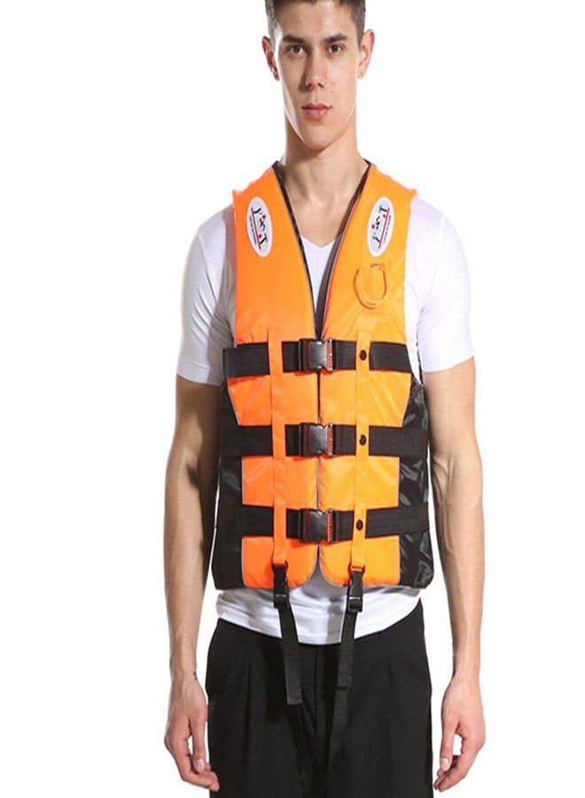 Delavala Universal Life Jacket for Adult Children Life Vest Swimming Boating Surfing Sailing Swimming Vest Oxford Cloth Waterproof Buoyancy Jacket with Survival Whistle (Orange) - Image 5