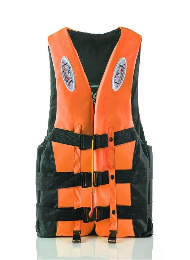 Delavala Universal Life Jacket for Adult Children Life Vest Swimming Boating Surfing Sailing Swimming Vest Oxford Cloth Waterproof Buoyancy Jacket with Survival Whistle (Orange) - Image 2