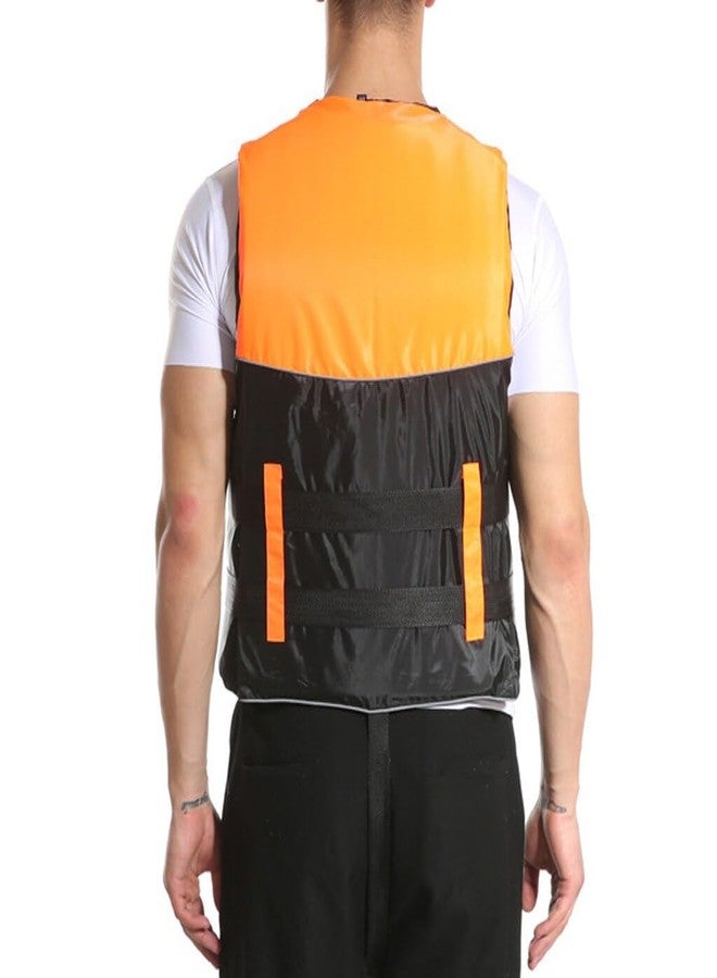 Delavala Universal Life Jacket for Adult Children Life Vest Swimming Boating Surfing Sailing Swimming Vest Oxford Cloth Waterproof Buoyancy Jacket with Survival Whistle (Orange) - Image 4