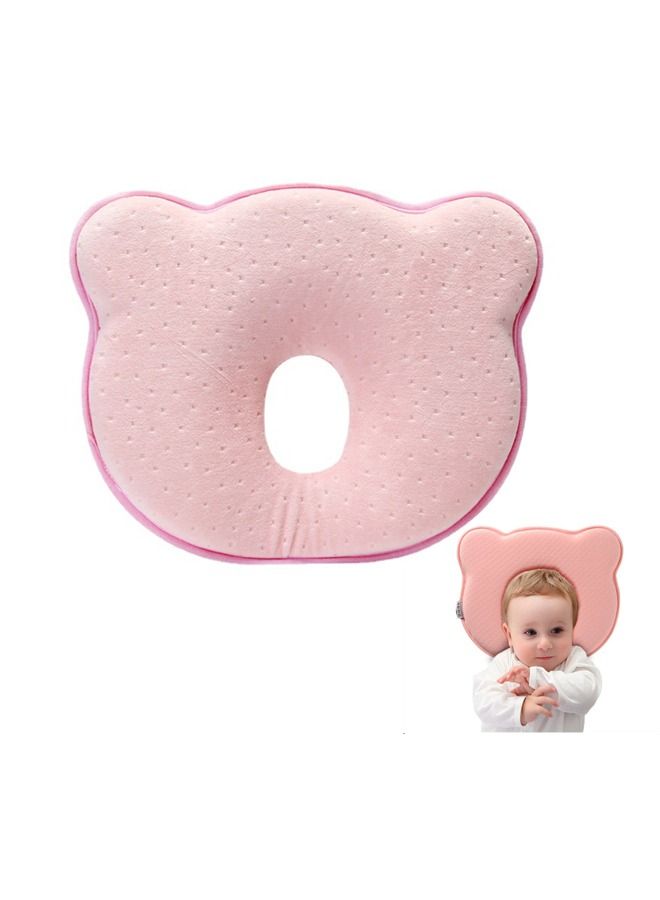 Newborn Pillow, Baby Head Pillow, Soft and Breathable Baby Pillows for Sleeping Ergonomic Design Washable (Pink) - Image 1