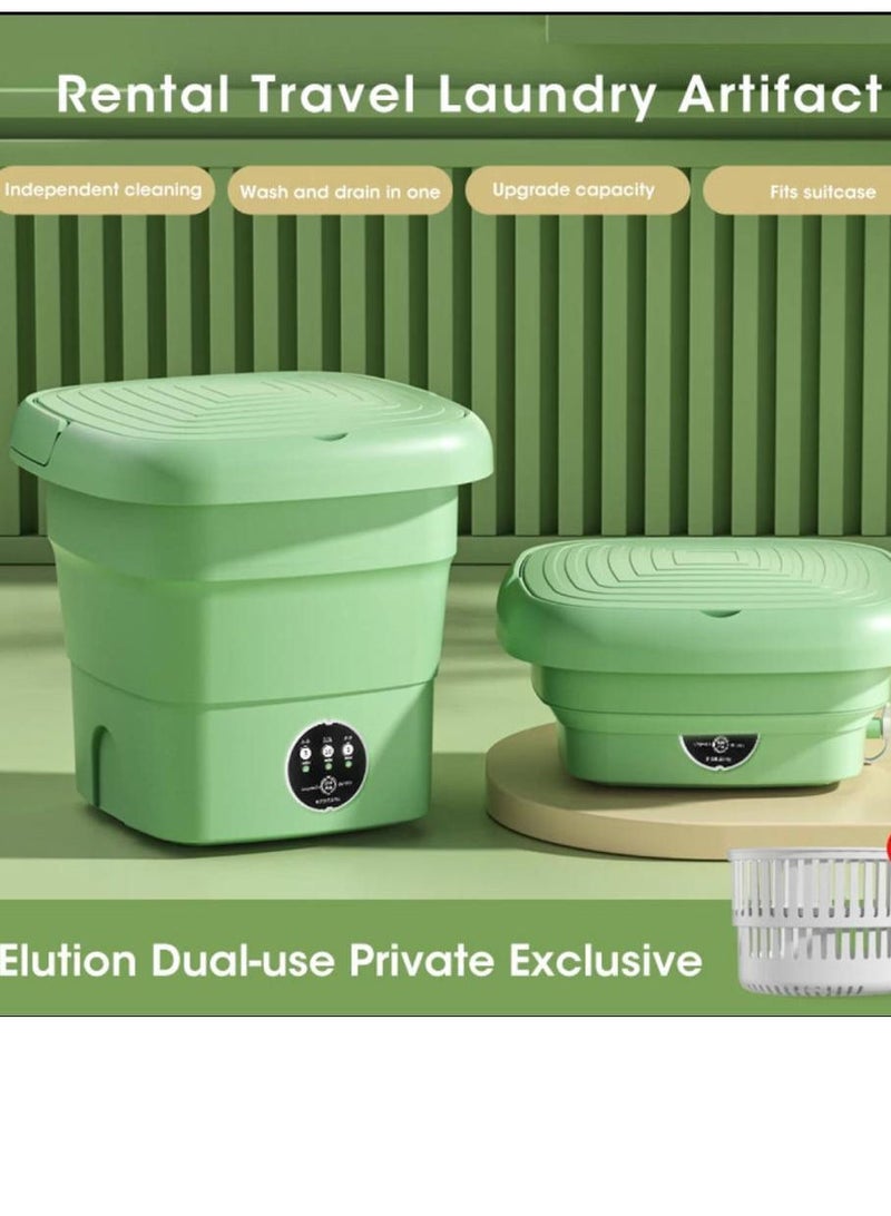Mini Folding Washing Machine, 8L Portable Washing Machine with Drain Basket for Apartment, Travel, Underwear Personal Kids - Image 4