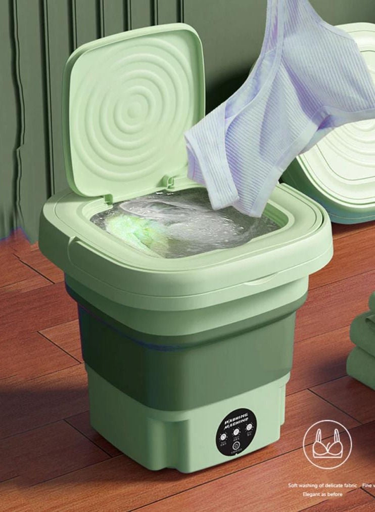Mini Folding Washing Machine, 8L Portable Washing Machine with Drain Basket for Apartment, Travel, Underwear Personal Kids - Image 2