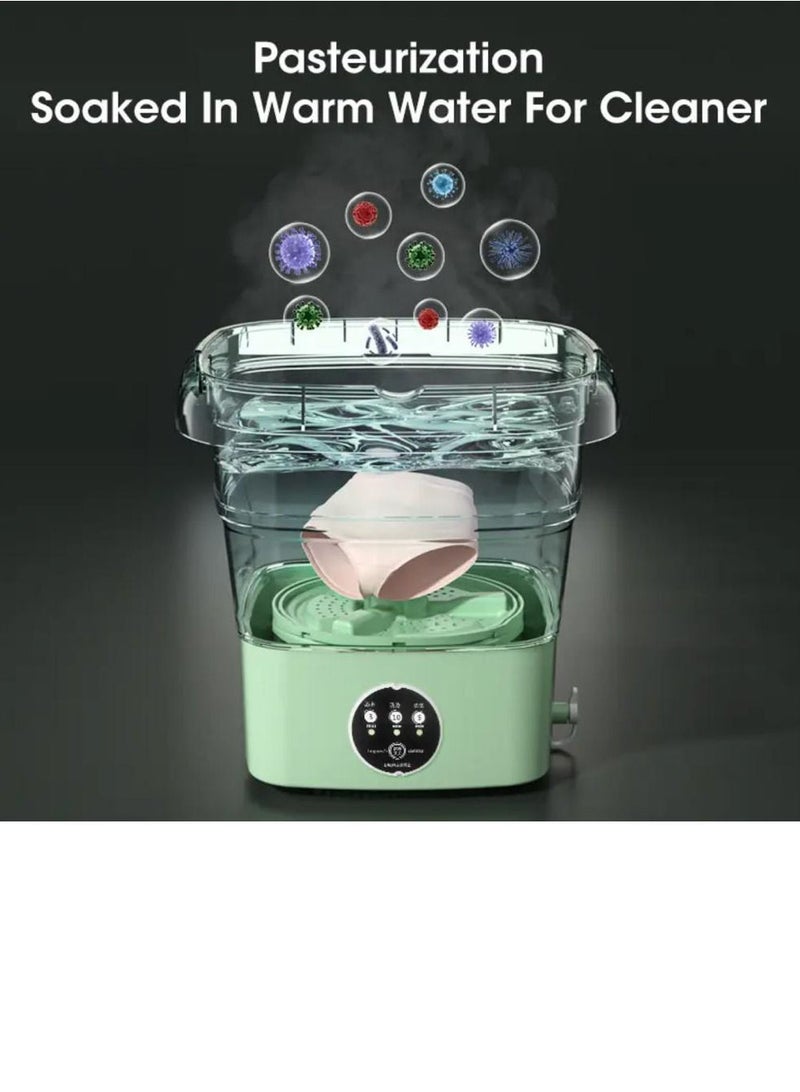 Mini Folding Washing Machine, 8L Portable Washing Machine with Drain Basket for Apartment, Travel, Underwear Personal Kids - Image 3