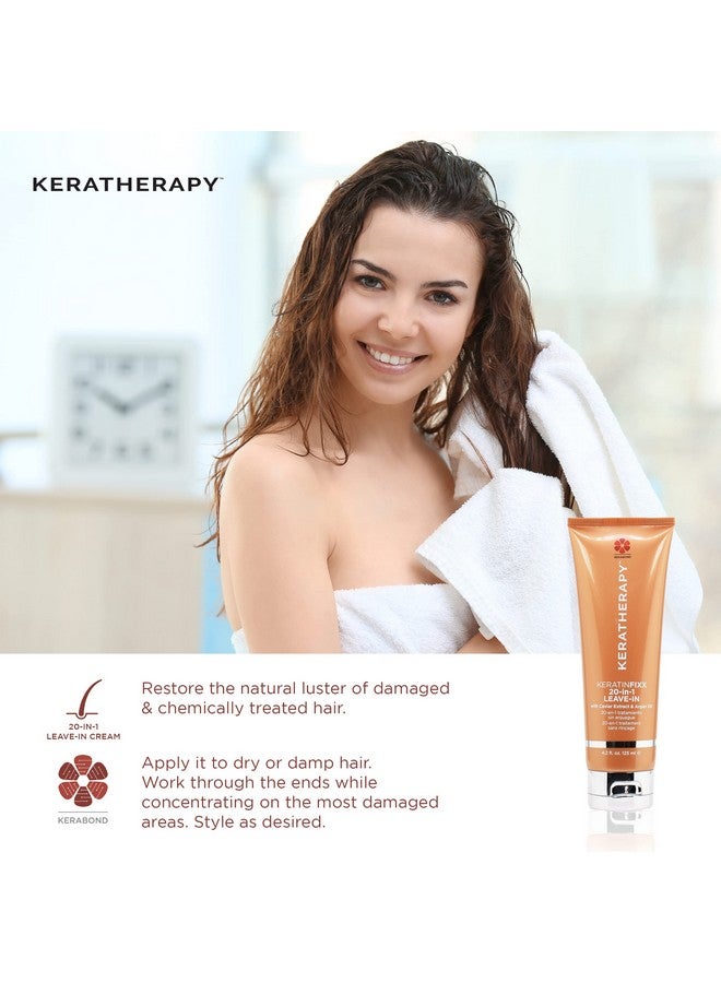 KERATHERAPY Keratin Infused KeratinFIXX 20-in-1 Leave-in, 4.2 fl. oz., 125 ml - Smoothing Leave in Conditioner Transforms Your Hair with 20 Benefits in 1 Easy Step - With Caviar Extract, & Argan Oil - Image 5
