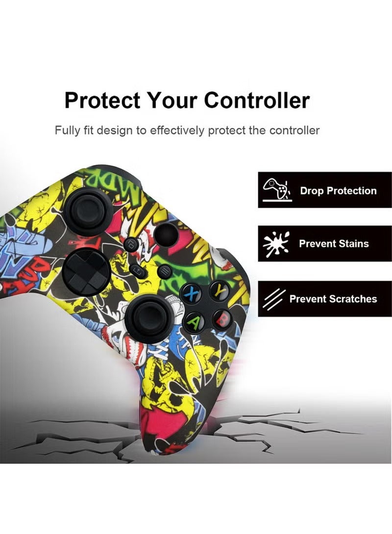 Geustos Soft Silicone Protective Case Cover for Xbox Series S/X Controller, Non-Slip No Interference Skin Protector Case Full Protection Cover for Xbox Series S/X Wireless Controller with 2 Thumb Grip Caps - Image 3