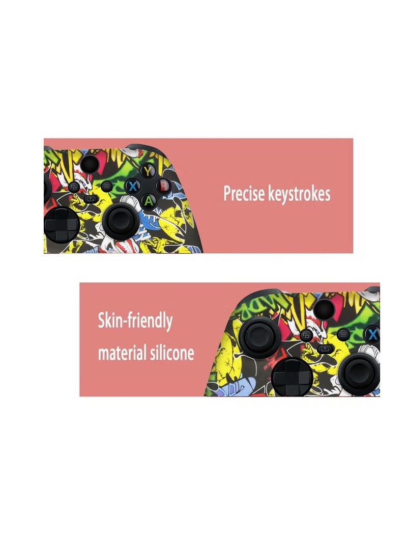 Geustos Soft Silicone Protective Case Cover for Xbox Series S/X Controller, Non-Slip No Interference Skin Protector Case Full Protection Cover for Xbox Series S/X Wireless Controller with 2 Thumb Grip Caps - Image 4