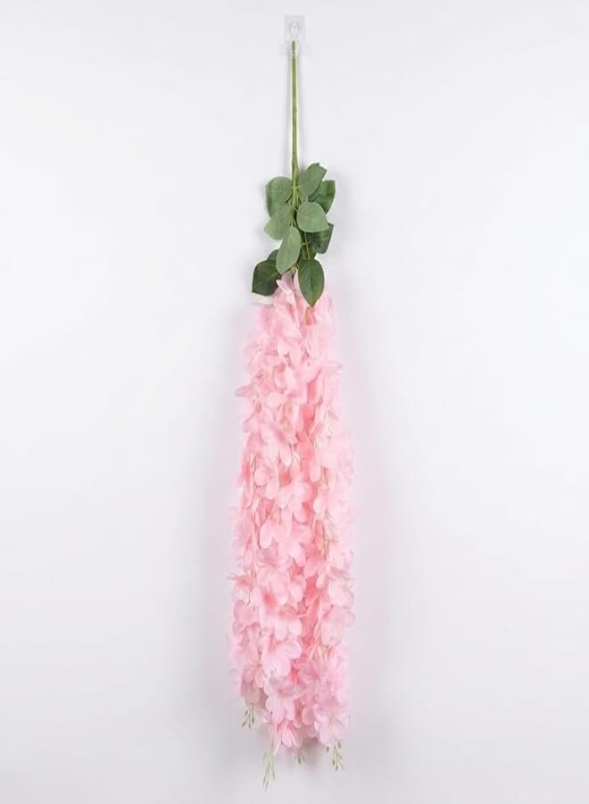 Al Swailem:50cm Artificial Styria Flower Branch Hanging Realistic Silk Flowers for Wall Home Wedding Decoration Hanging Plants Vivid Colors (White and Pink), Premium Decoration for Events (Pink)