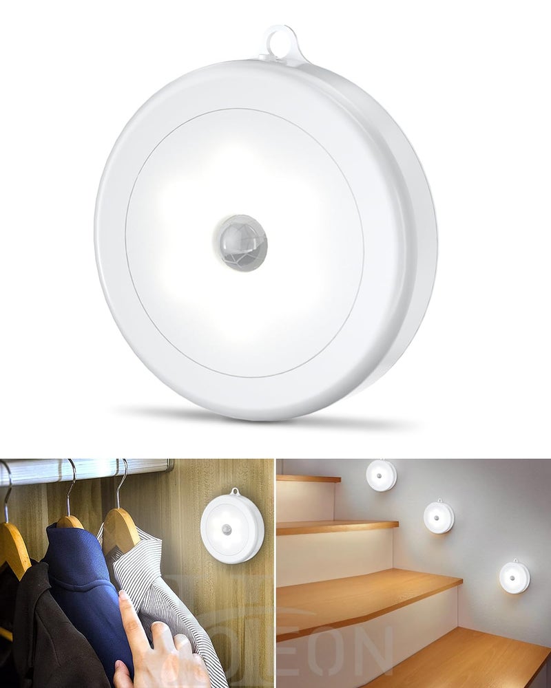 Hoteon Motion Sensor Light, Battery Powered LED Sensor Light for Home with On/Auto/Off Switch, Cordless Magnet Wall Light for Stairs, Cold(1 Pack)-Plastic;Acrylonitrile Butadiene Styrene - Image 1