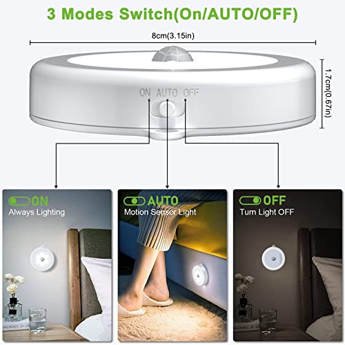 Hoteon Motion Sensor Light, Battery Powered LED Sensor Light for Home with On/Auto/Off Switch, Cordless Magnet Wall Light for Stairs, Cold(1 Pack)-Plastic;Acrylonitrile Butadiene Styrene - Image 3