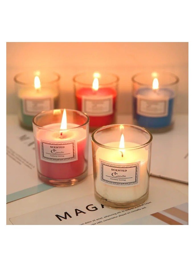 3pcs Glass Jar Scented Candles Set – Multiple Scents & Designs - Image 1