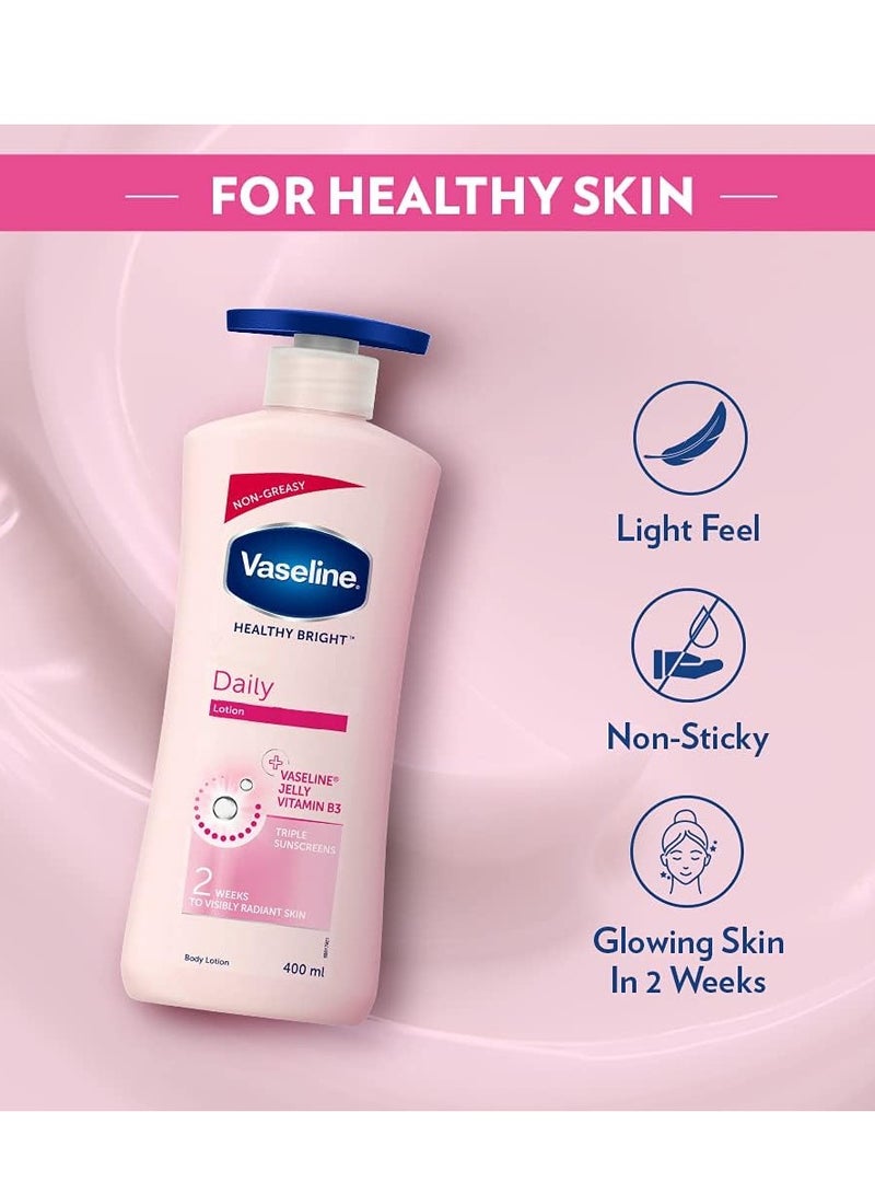 Vaseline Healthy Daily Lotion | With Vitamin b3 Triple Sunscreens | Body Lotion | 400ml (13.52 Fl Oz) - Image 3