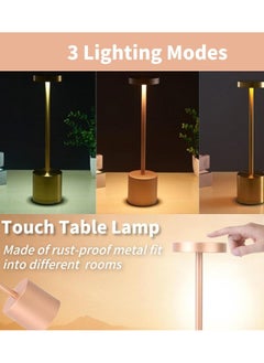 HOCC Touch Sensor Table Lamp  Battery Operated Rose Gold  - Image 3