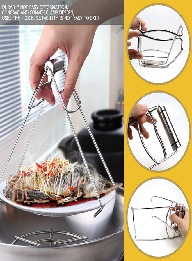 DOERDO DD DOERDO Kitchen Folding Hot Dish Plate Clip Plate Stainless Steel Tongs Bowl Clips for Kitchen Home Restaurant Cooking - Image 5